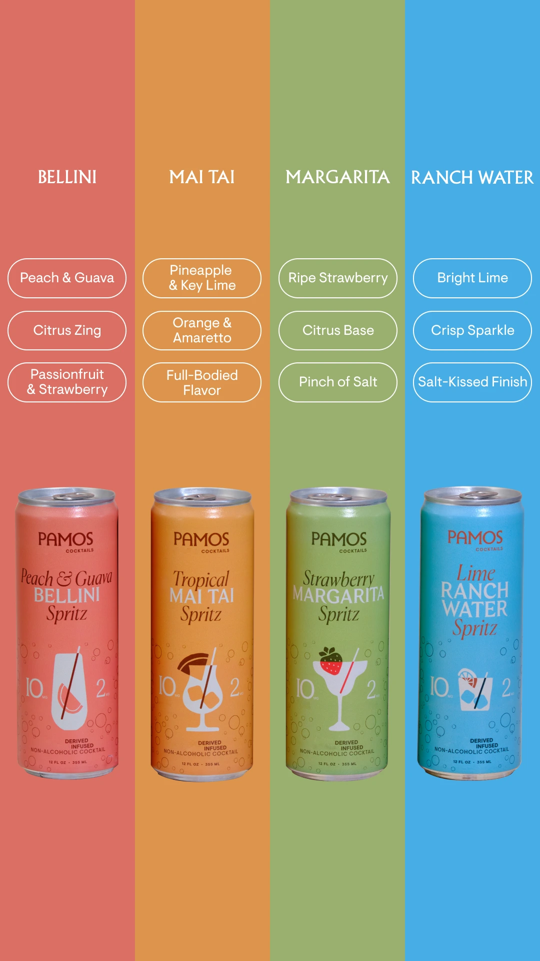 Pamos cocktail cans lineup